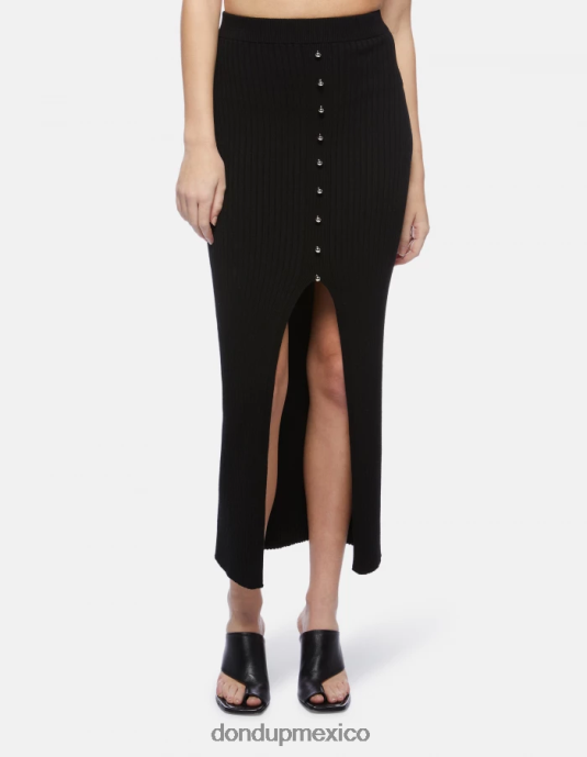 negro DONDUP mujer falda midi de viscosa vestir D0VXD407