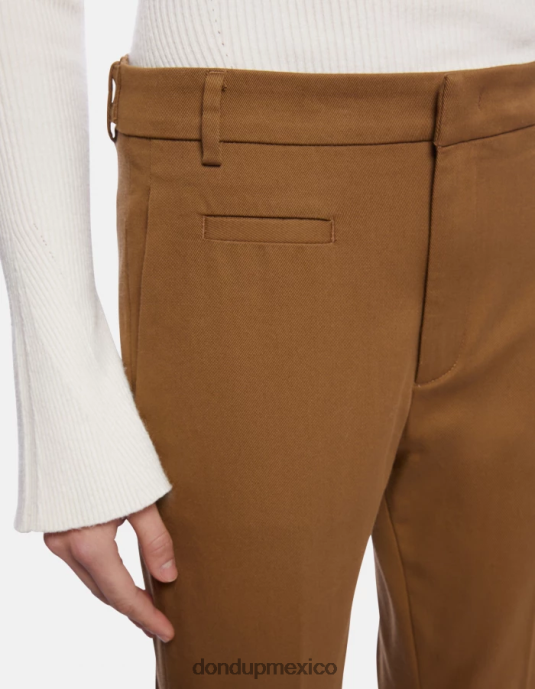 kaki DONDUP mujer pantalones carrot fit de algodón ariel vestir D0VXD201