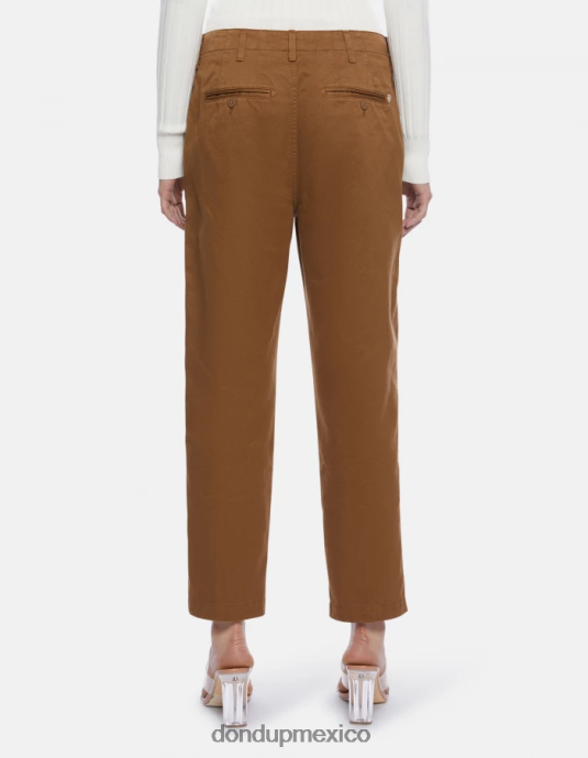 kaki DONDUP mujer pantalones janis carrot fit de algodón vestir D0VXD129