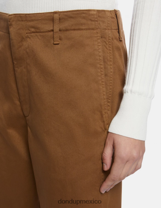 kaki DONDUP mujer pantalones janis carrot fit de algodón vestir D0VXD129