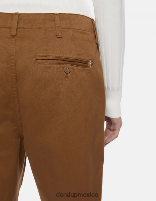 kaki DONDUP mujer pantalones janis carrot fit de algodón vestir D0VXD129