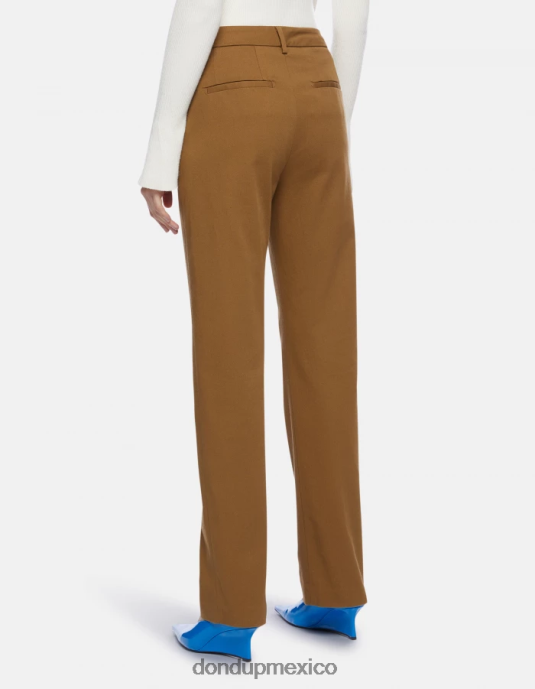 kaki DONDUP mujer pantalones patty regular fit de algodón vestir D0VXD149