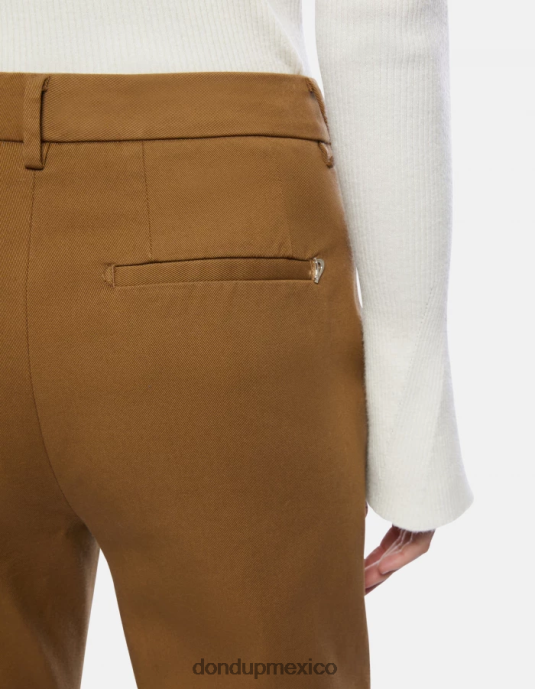 kaki DONDUP mujer pantalones patty regular fit de algodón vestir D0VXD149