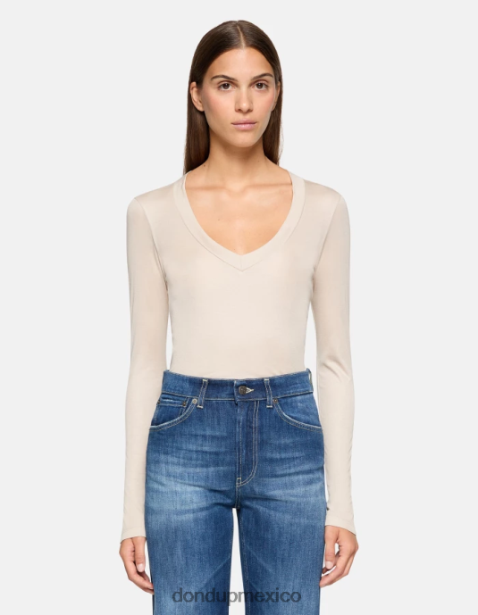 livito DONDUP mujer camiseta interlock slim vestir D0VXD414