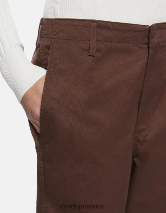 marrón DONDUP mujer pantalones janis carrot fit de algodón vestir D0VXD159