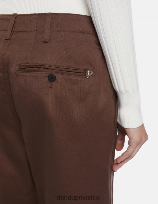 marrón DONDUP mujer pantalones janis carrot fit de algodón vestir D0VXD159