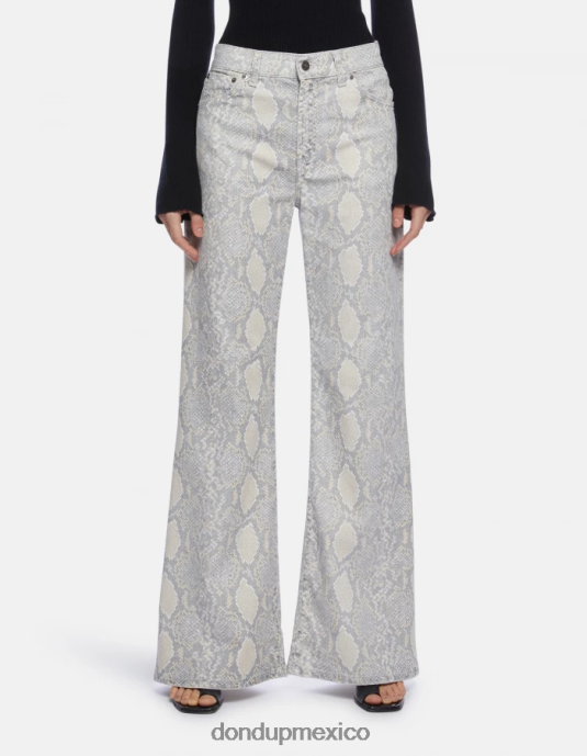 natural DONDUP mujer pantalones anchos ámbar de algodón estampado vestir D0VXD105