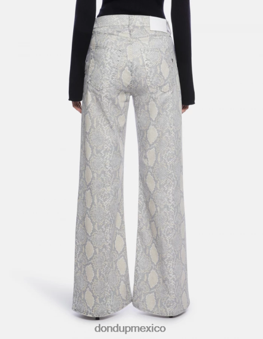 natural DONDUP mujer pantalones anchos ámbar de algodón estampado vestir D0VXD105