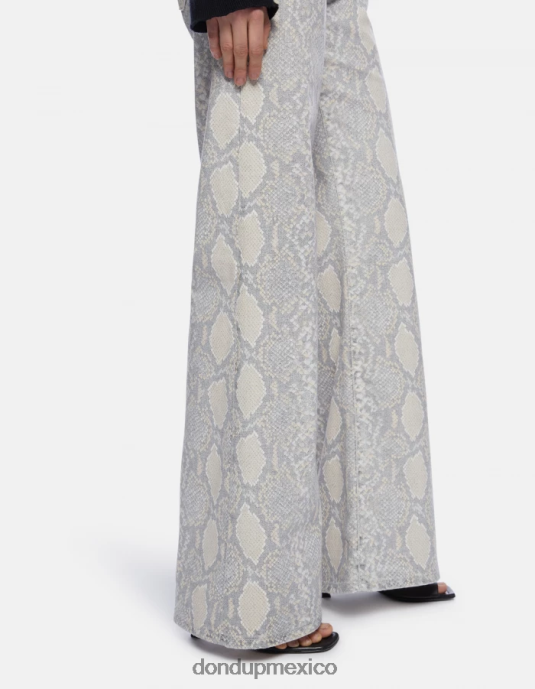 natural DONDUP mujer pantalones anchos ámbar de algodón estampado vestir D0VXD105