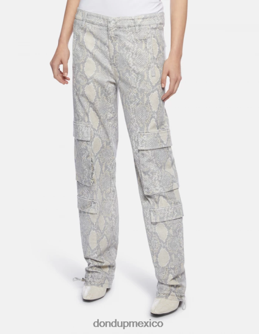 natural DONDUP mujer pantalones tori holgados de algodón estampados vestir D0VXD119
