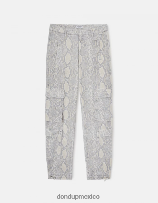 natural DONDUP mujer pantalones tori holgados de algodón estampados vestir D0VXD119