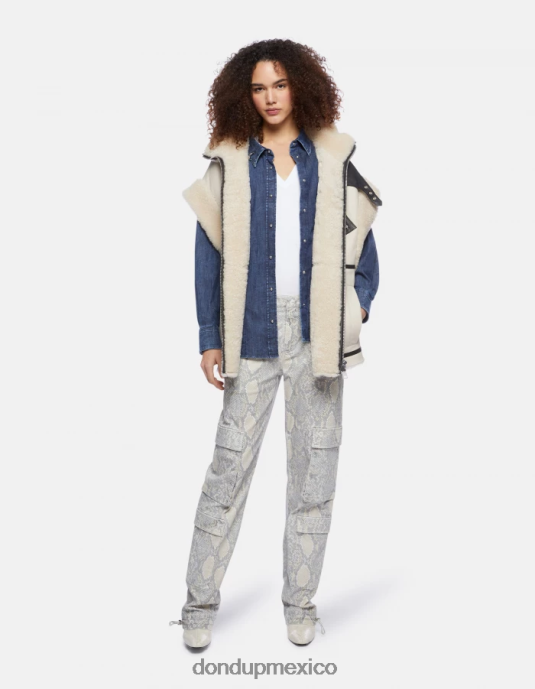 natural DONDUP mujer pantalones tori holgados de algodón estampados vestir D0VXD119