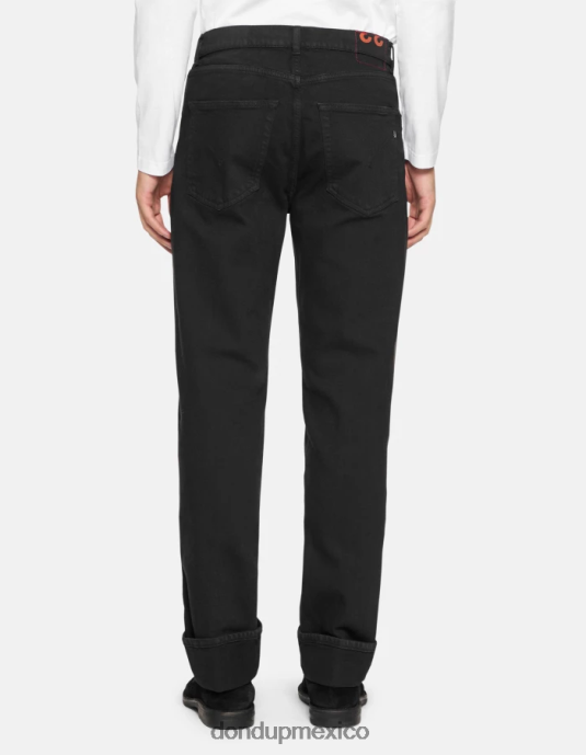 negro DONDUP hombres Vaqueros Ervin holgados de 34 pulgadas en denim elástico Bull vestir D0VXD584