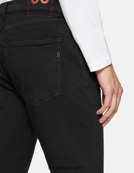 negro DONDUP hombres Vaqueros Ervin holgados de 34 pulgadas en denim elástico Bull vestir D0VXD584