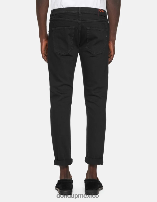 negro DONDUP hombres Vaqueros Icon regular fit en denim bull elástico vestir D0VXD581