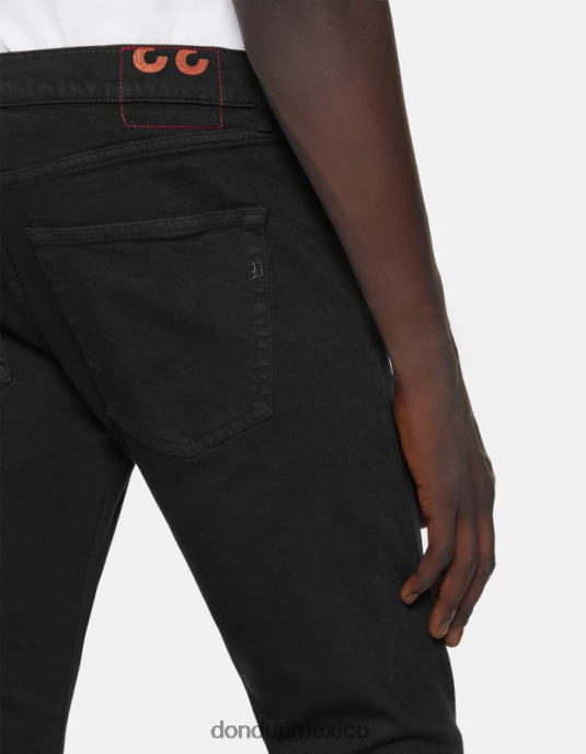 negro DONDUP hombres Vaqueros Icon regular fit en denim bull elástico vestir D0VXD581