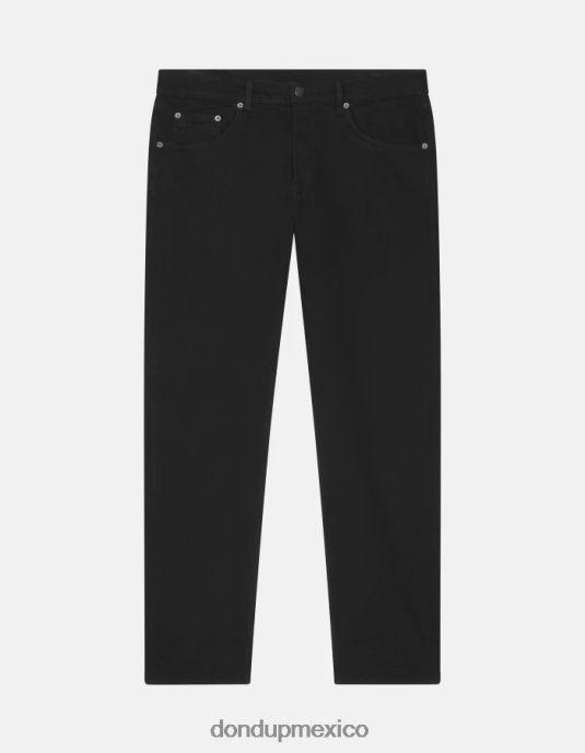 negro DONDUP hombres Vaqueros Icon regular fit en denim bull elástico vestir D0VXD581