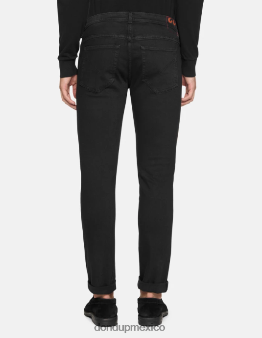 negro DONDUP hombres Vaqueros ajustados Konor en denim elástico Bull vestir D0VXD665