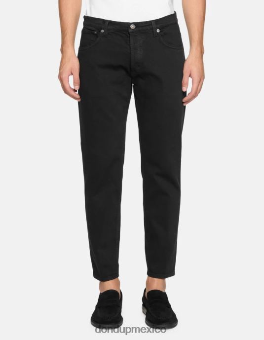 negro DONDUP hombres Vaqueros carrot fit Brighton en denim elástico Bull vestir D0VXD588