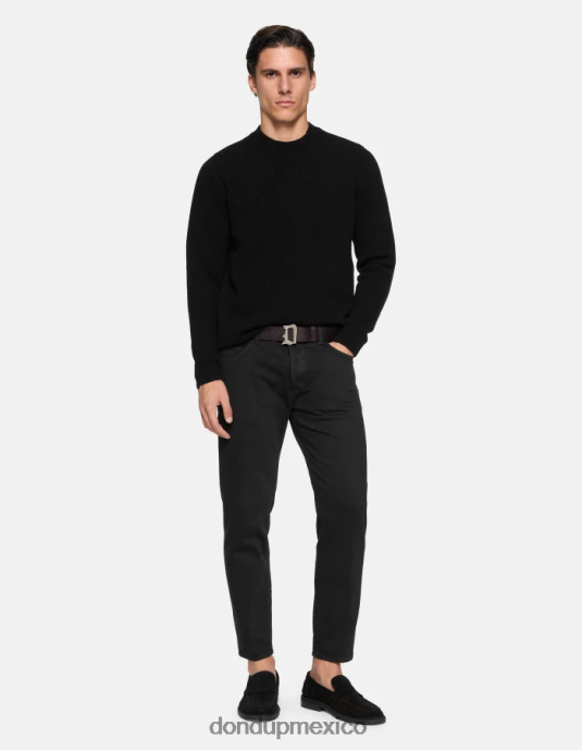 negro DONDUP hombres Vaqueros carrot fit Brighton en denim elástico Bull vestir D0VXD588