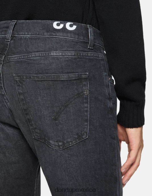 negro DONDUP hombres Vaqueros dian carrot fit en denim elástico vestir D0VXD555