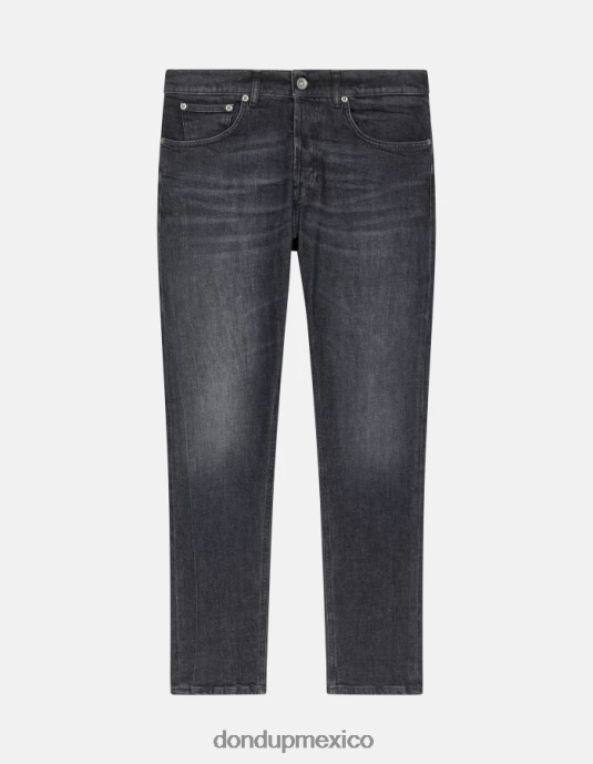 negro DONDUP hombres Vaqueros dian carrot fit en denim elástico vestir D0VXD555