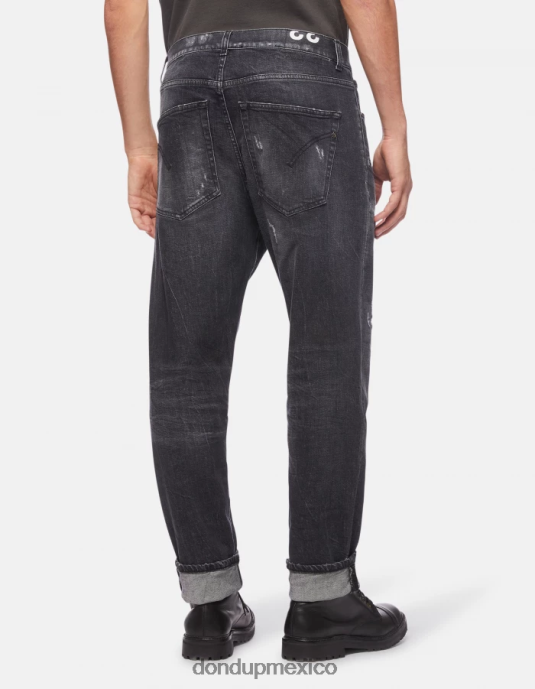 negro DONDUP hombres Vaqueros paco holgados en denim elástico vestir D0VXD596