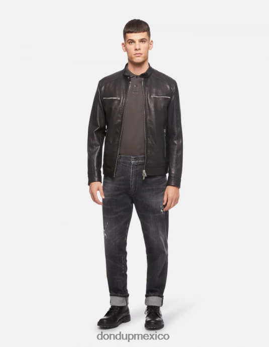 negro DONDUP hombres Vaqueros paco holgados en denim elástico vestir D0VXD596
