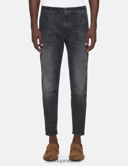 negro DONDUP hombres Vaqueros paul carrot fit en denim elástico vestir D0VXD610