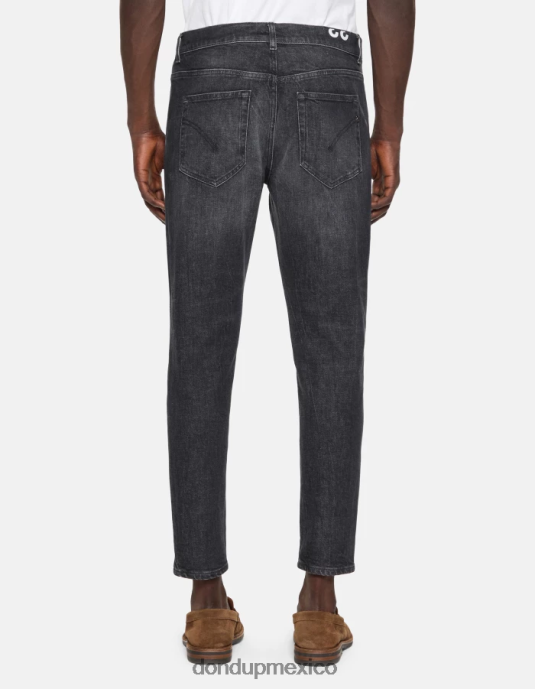 negro DONDUP hombres Vaqueros paul carrot fit en denim elástico vestir D0VXD610