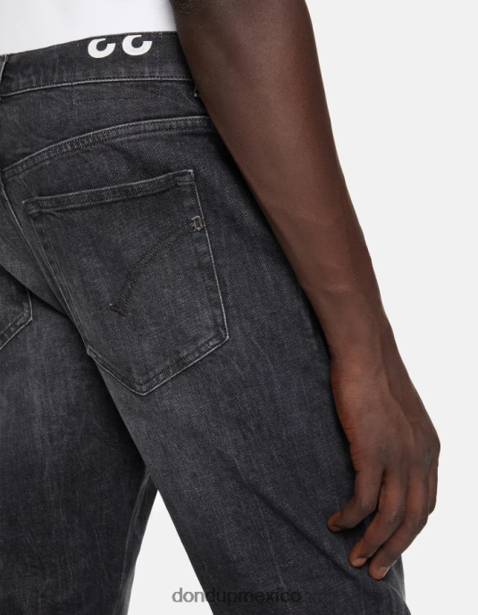 negro DONDUP hombres Vaqueros paul carrot fit en denim elástico vestir D0VXD610