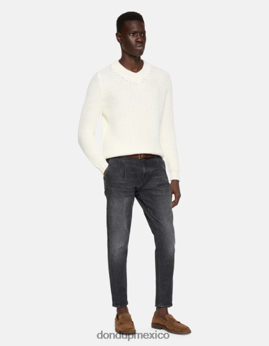 negro DONDUP hombres Vaqueros paul carrot fit en denim elástico vestir D0VXD610