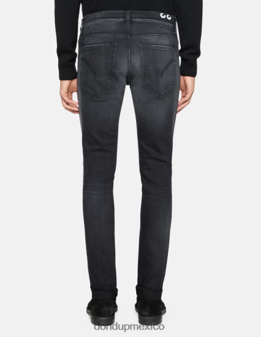 negro DONDUP hombres Vaqueros pitillo Ritchie en denim elástico vestir D0VXD630