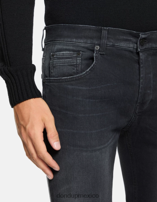 negro DONDUP hombres Vaqueros pitillo Ritchie en denim elástico vestir D0VXD630