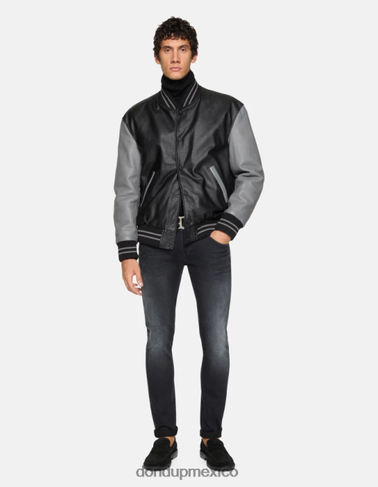 negro DONDUP hombres Vaqueros pitillo Ritchie en denim elástico vestir D0VXD630