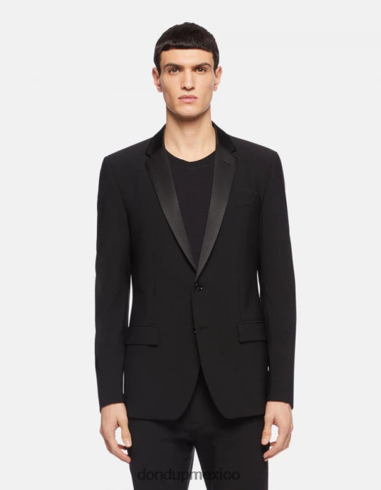 negro DONDUP hombres blazer de lana con botonadura sencilla vestir D0VXD921