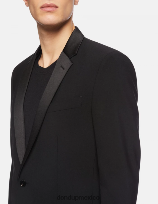 negro DONDUP hombres blazer de lana con botonadura sencilla vestir D0VXD921