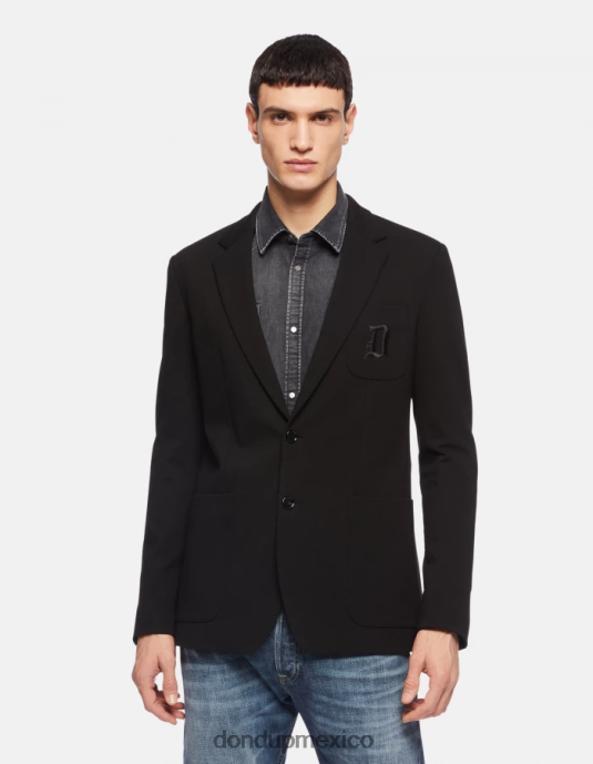 negro DONDUP hombres blazer de punto con botonadura simple vestir D0VXD926