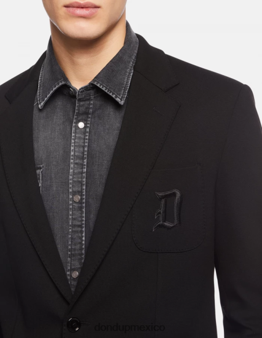 negro DONDUP hombres blazer de punto con botonadura simple vestir D0VXD926