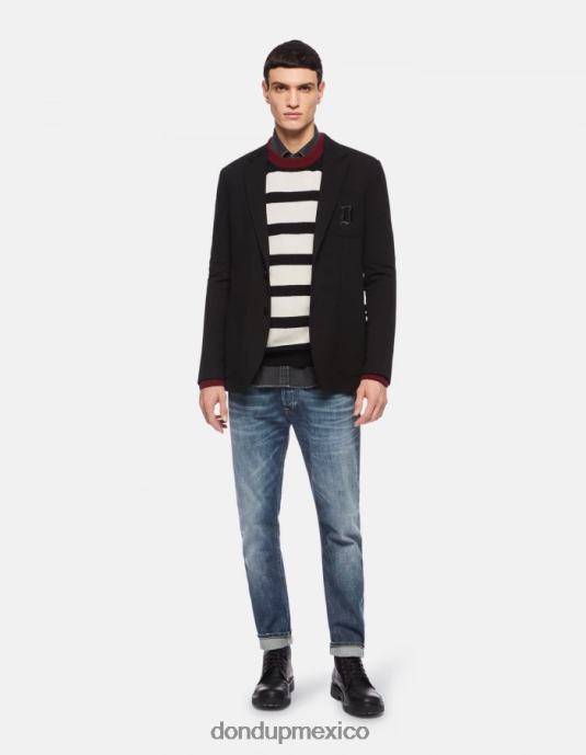 negro DONDUP hombres blazer de punto con botonadura simple vestir D0VXD926
