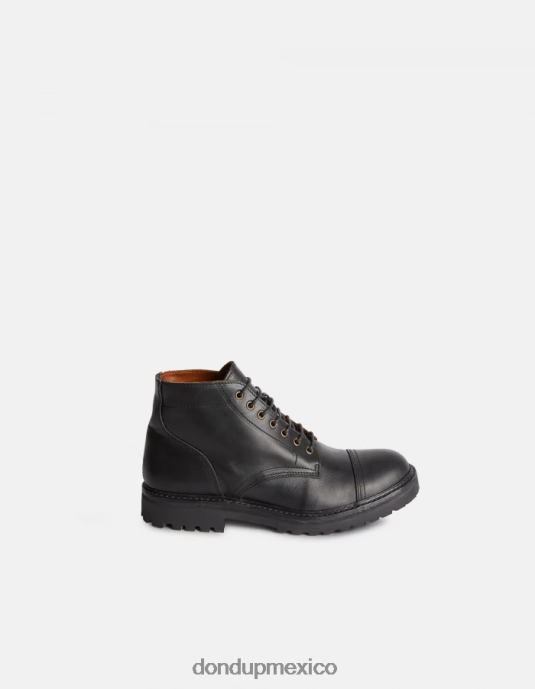 negro DONDUP hombres botas militares de piel de becerro calzado D0VXD975