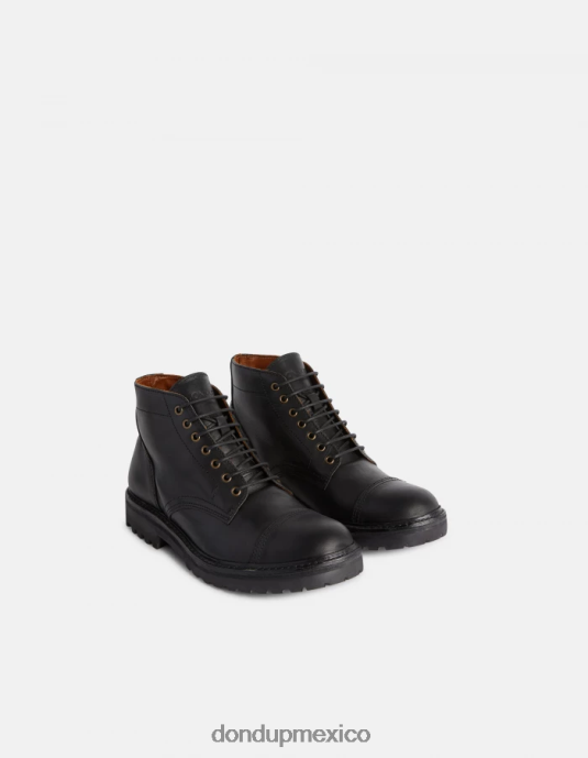 negro DONDUP hombres botas militares de piel de becerro calzado D0VXD975