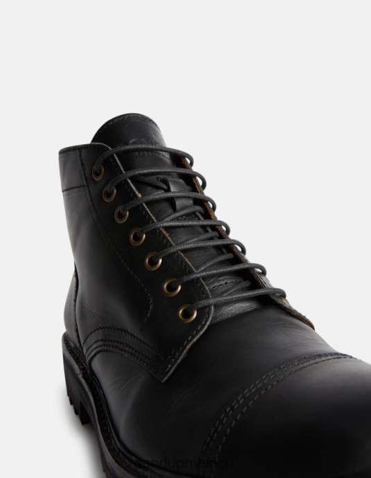 negro DONDUP hombres botas militares de piel de becerro calzado D0VXD975