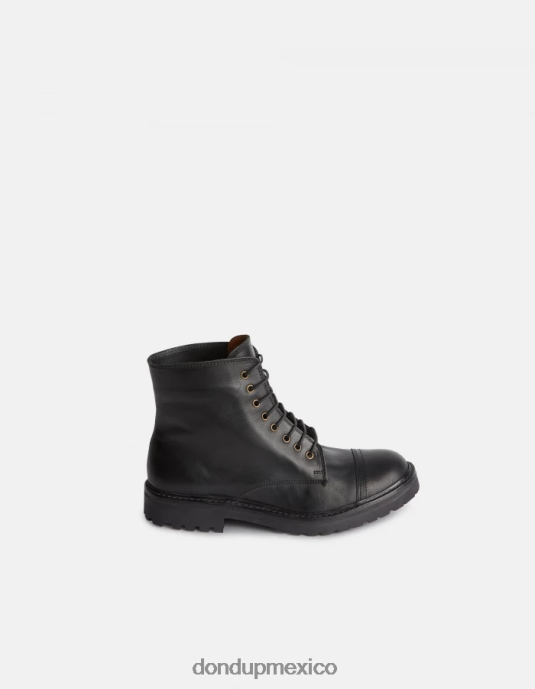 negro DONDUP hombres botas militares de piel de becerro calzado D0VXD977