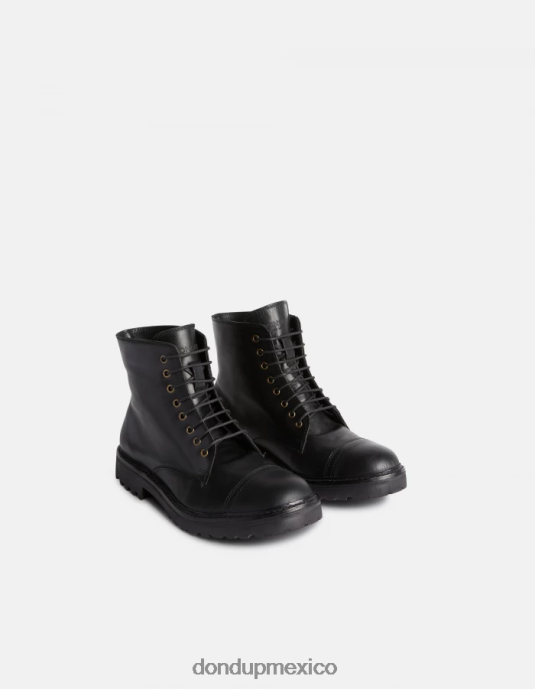 negro DONDUP hombres botas militares de piel de becerro calzado D0VXD977
