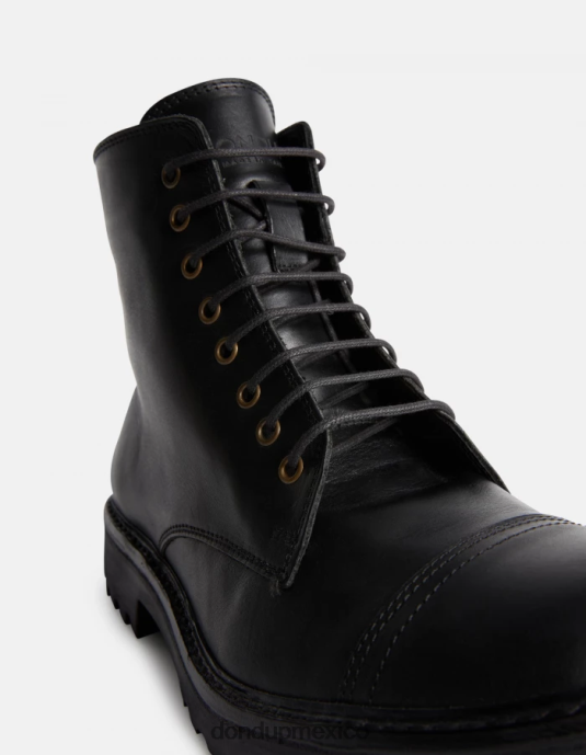 negro DONDUP hombres botas militares de piel de becerro calzado D0VXD977