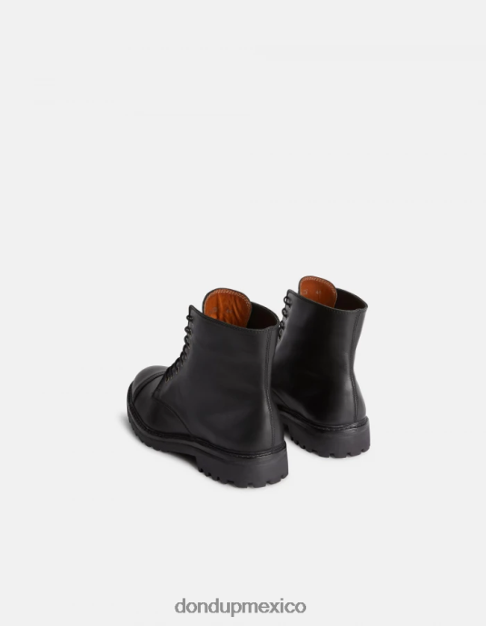 negro DONDUP hombres botas militares de piel de becerro calzado D0VXD977