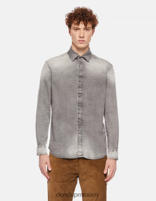 negro DONDUP hombres camisa vaquera regular fit vestir D0VXD860