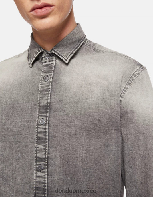 negro DONDUP hombres camisa vaquera regular fit vestir D0VXD860