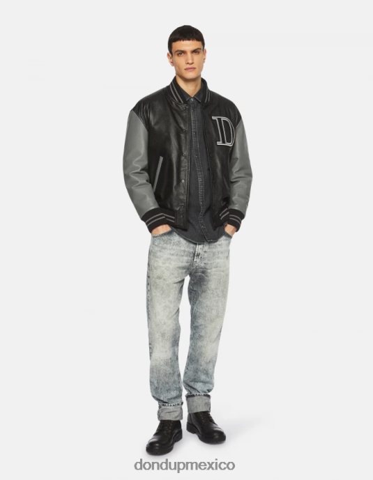 negro DONDUP hombres camisa vaquera slim estilo western vestir D0VXD859